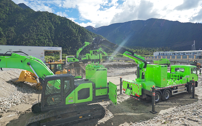 工程补能总卡壳？凯发k8一触即发移动换电车让设备8分钟满电复工